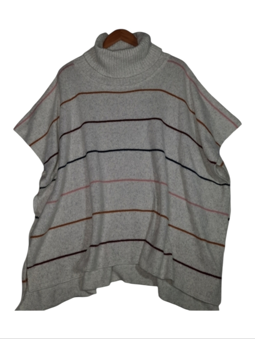 Loft Turtleneck Stripe Sweater Poncho SZ XS/S